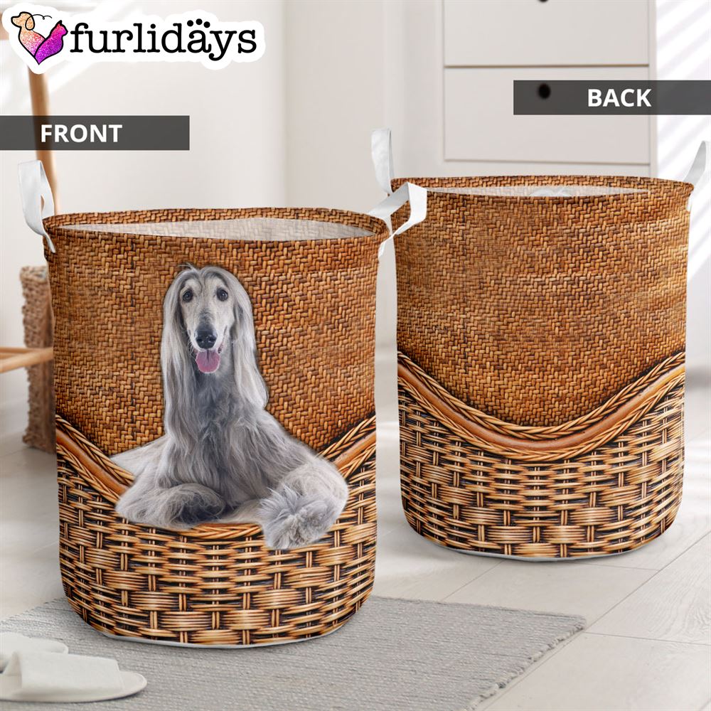 Afghan Hound Terrier Rattan Texture Laundry Basket Mother Gift Gift For Dog Lovers 1 Afghan Hound Terrier Rattan Texture Laundry Basket Mother Gift Gift For Dog Lovers 1