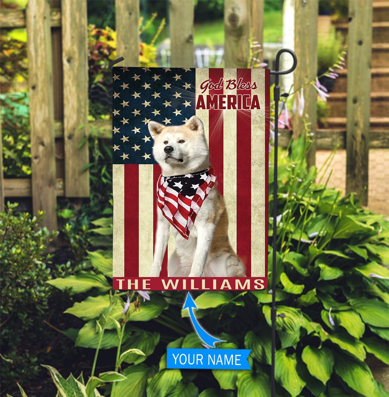 Akita God Bless America Personalized Flag Garden Dog Flag Dog Flag For House 2 Akita God Bless America Personalized Flag Garden Dog Flag Dog Flag For House 2