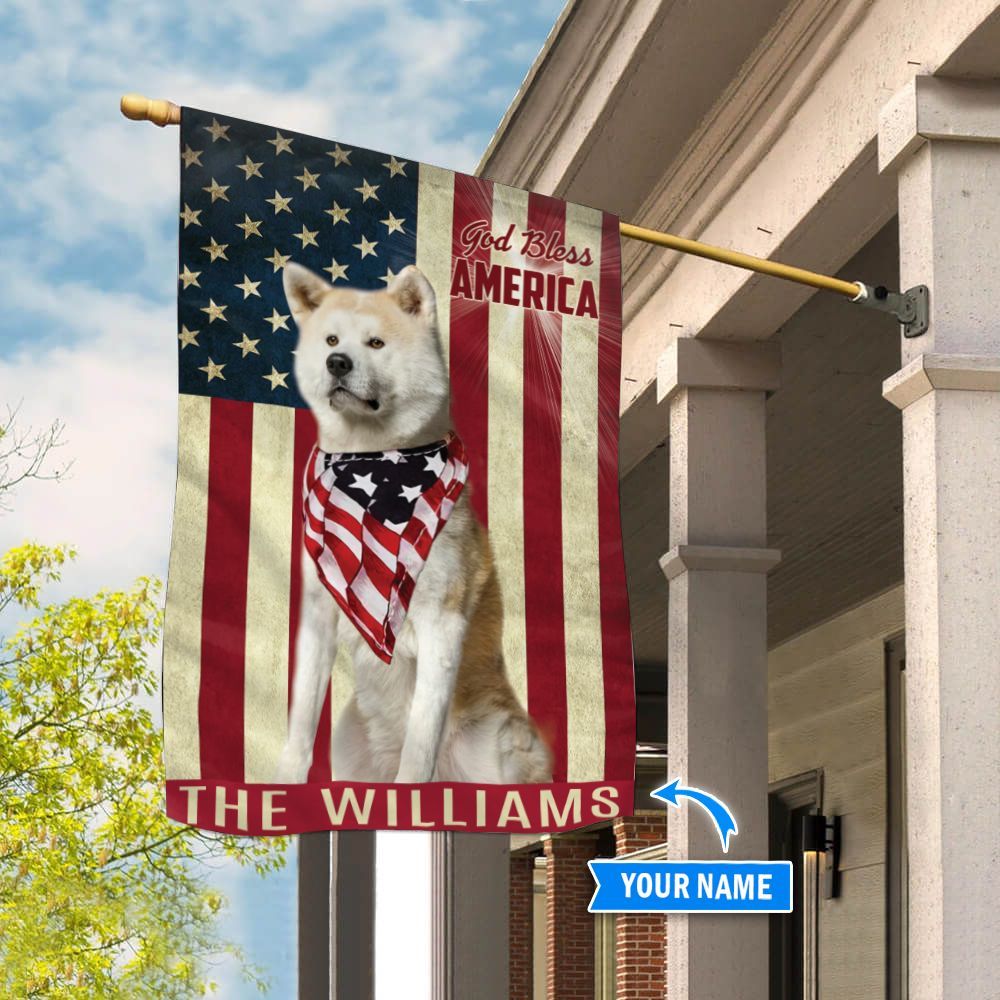 Akita God Bless America Personalized Flag Garden Dog Flag Dog Flag For House 3 Akita God Bless America Personalized Flag Garden Dog Flag Dog Flag For House 3