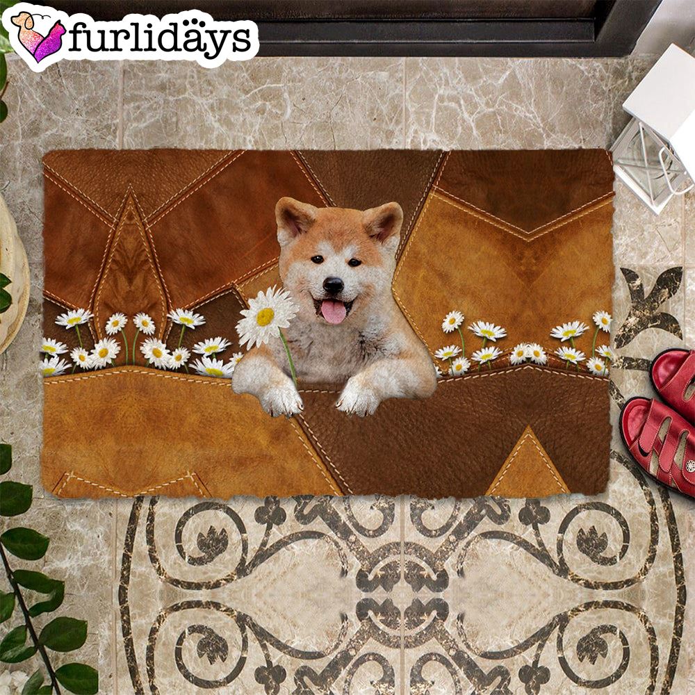 Akita Inu Holding Daisy Doormat Xmas Welcome Mats Dog Memorial Gift 1 Akita Inu Holding Daisy Doormat Xmas Welcome Mats Dog Memorial Gift 1