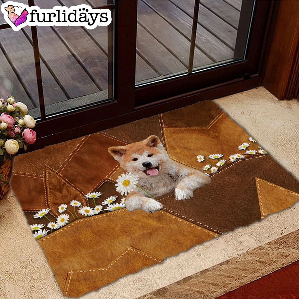 Akita Inu Holding Daisy Doormat Xmas Welcome Mats Dog Memorial Gift 2 Akita Inu Holding Daisy Doormat Xmas Welcome Mats Dog Memorial Gift 2