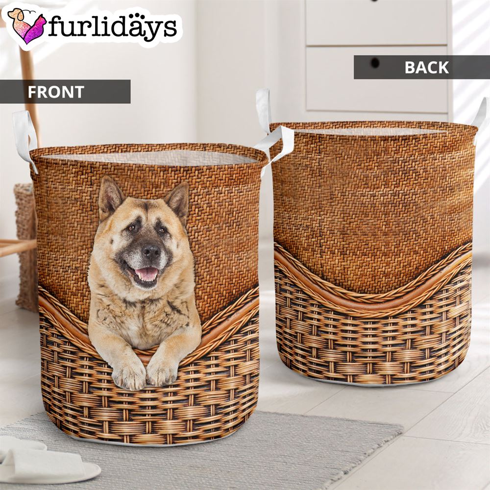 Akita Rattan Texture Laundry Basket Dog Laundry Basket Mother Gift Gift For Dog Lovers 1 Akita Rattan Texture Laundry Basket Dog Laundry Basket Mother Gift Gift For Dog Lovers 1