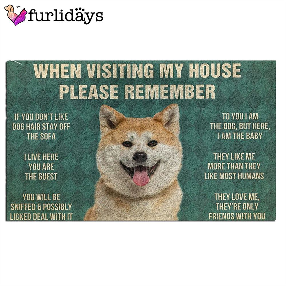 Akita s Rules Doormat Flannel Xmas Welcome Mats Dog Memorial Gift 2
