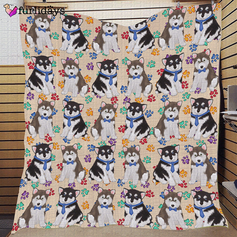 Alaskan Malamute Dogs Blue Quilt Blanket Single Home Decor Bedding Couch Great Quilt Blanket For Christmas Alaskan Malamute Dogs Blue Quilt Blanket Single Home Decor Bedding Couch Great Quilt Blanket For Christmas