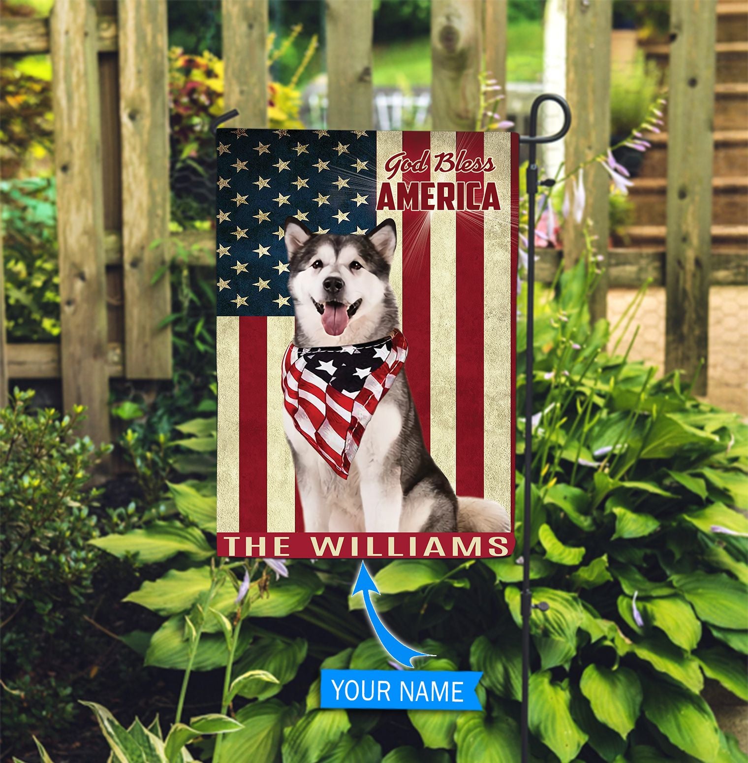 Alaskan Malamute God Bless America Personalized Flag Garden Dog Flag Dog Flag For House 2 Alaskan Malamute God Bless America Personalized Flag Garden Dog Flag Dog Flag For House 2