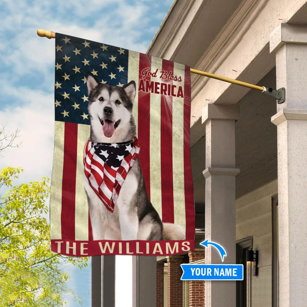 Alaskan Malamute God Bless America Personalized Flag Garden Dog Flag Dog Flag For House 3 Alaskan Malamute God Bless America Personalized Flag Garden Dog Flag Dog Flag For House 3