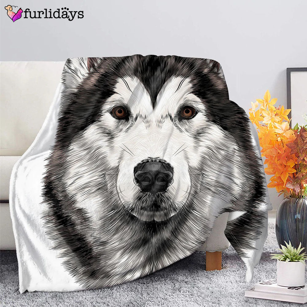 Alaskan Malamute Hand Drawn Print Blanket Decoration Design Fleece Sherpa Blanket Alaskan Malamute Hand Drawn Print Blanket Decoration Design Fleece Sherpa Blanket