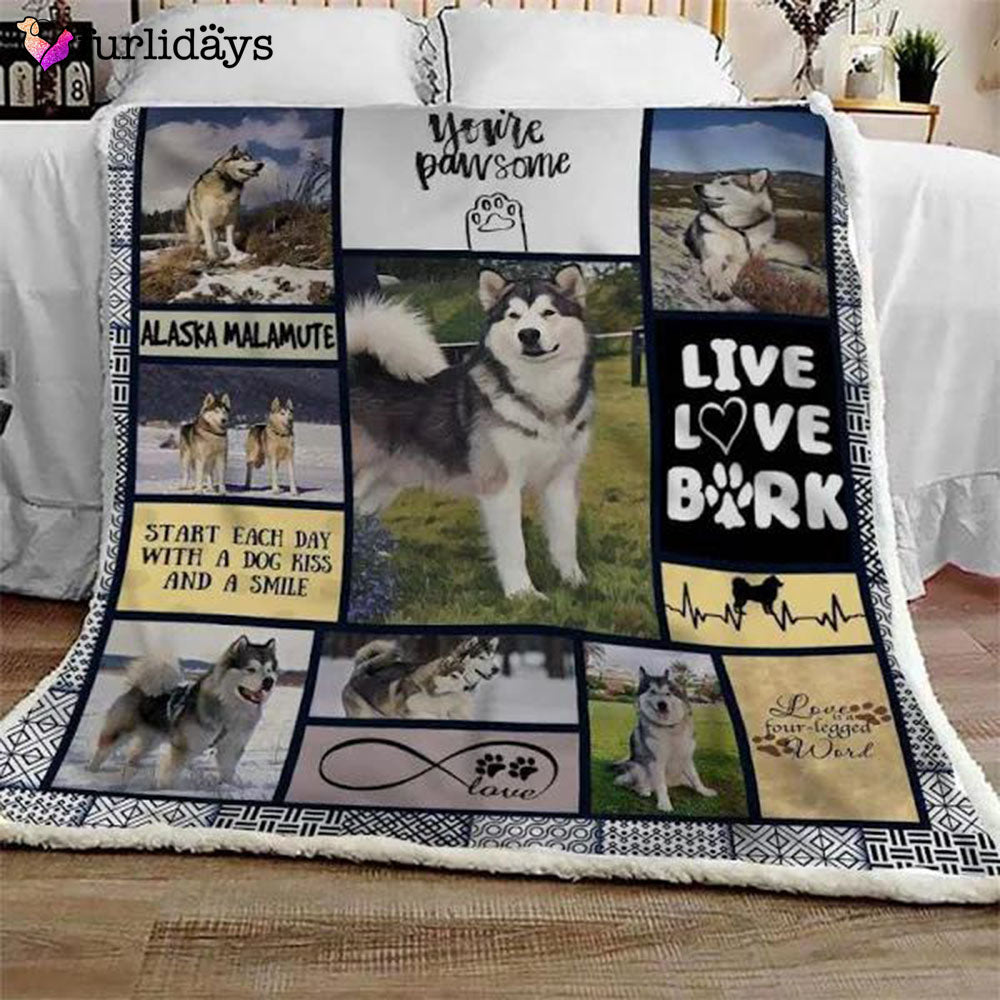 Alaskan Malamute Pawsome Blanket Gift For Christmas Home Decor Bedding Couch Alaskan Malamute Pawsome Blanket Gift For Christmas Home Decor Bedding Couch