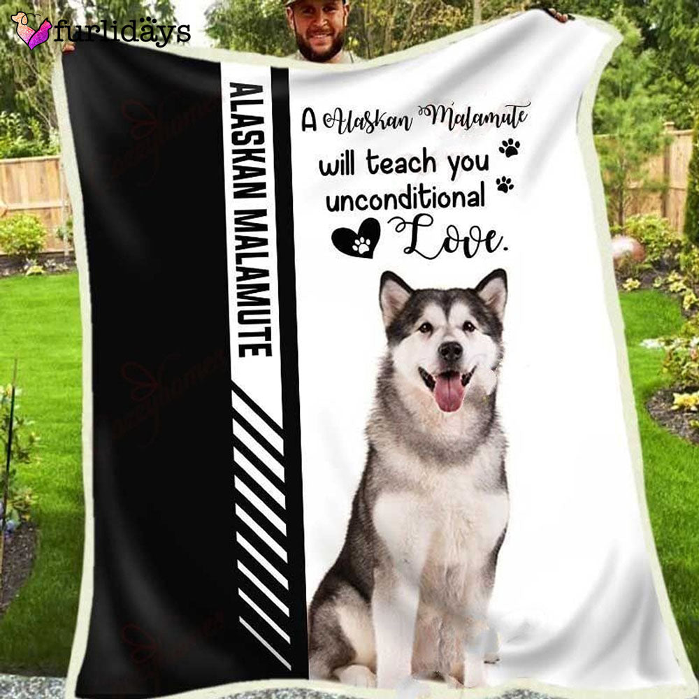 Alaskan Malamute Will Teach You Unconditional Love Blanket Great Quilt Blanket For Birthday Christmas Alaskan Malamute Will Teach You Unconditional Love Blanket Great Quilt Blanket For Birthday Christmas