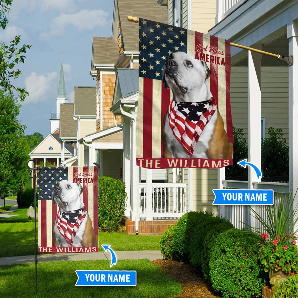 American Bulldog God Bless America Personalized Flag Garden Dog Flag Dog Flag For House 1 American Bulldog God Bless America Personalized Flag Garden Dog Flag Dog Flag For House 1