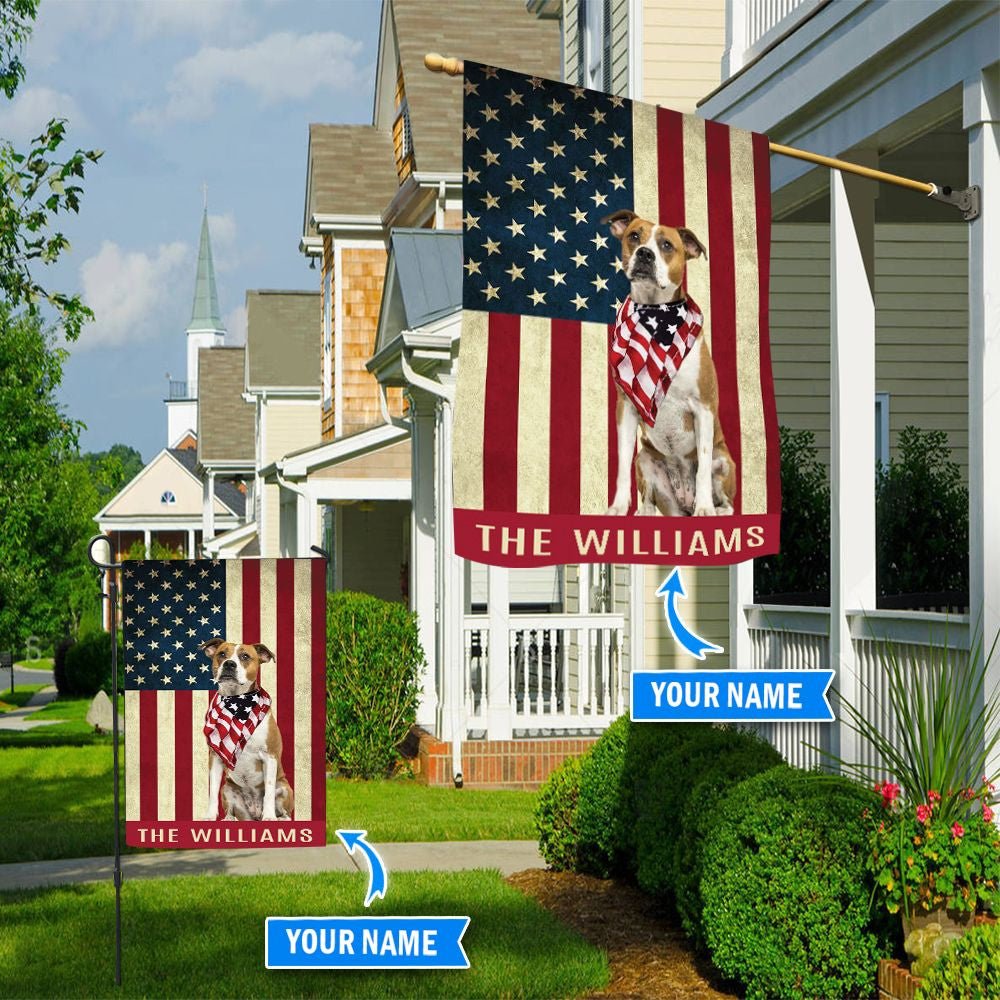 American Bulldog Personalized Flag Garden Dog Flag Personalized Dog Garden Flags 2