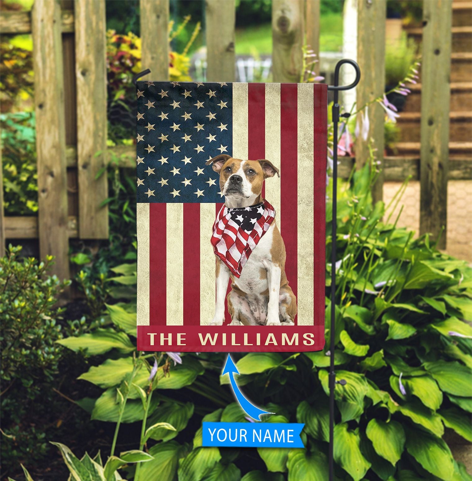 American Bulldog Personalized Flag Garden Dog Flag Personalized Dog Garden Flags 3