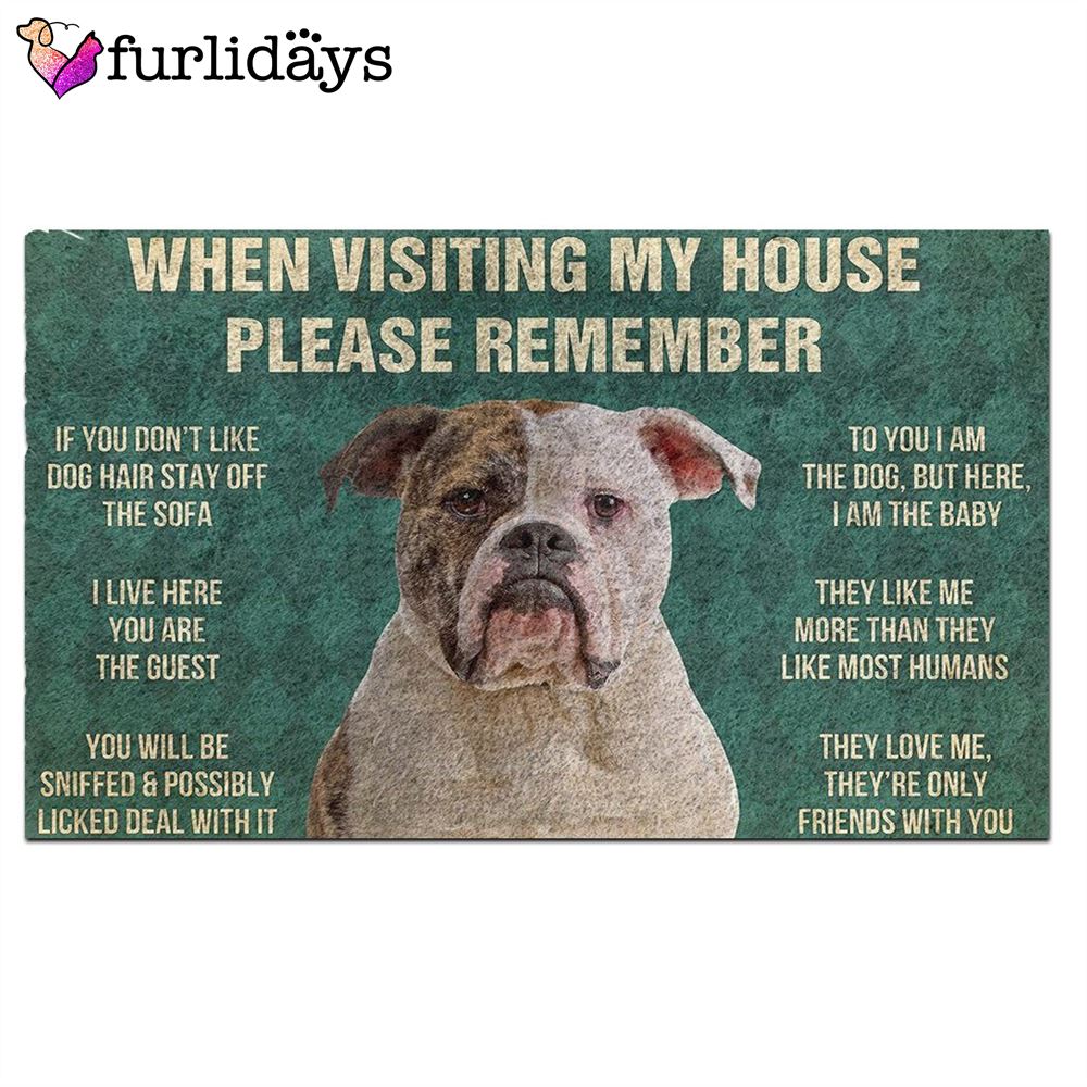 American Bulldog s Rules Doormat Xmas Welcome Mats Dog Memorial Gift 2 American Bulldog s Rules Doormat Xmas Welcome Mats Dog Memorial Gift 2