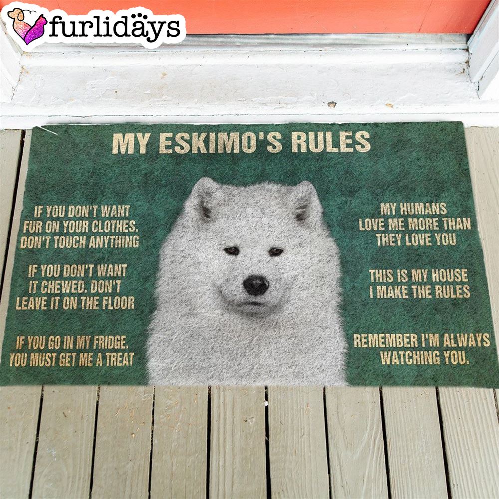 American Eskimo s Rules Doormat Funny Doormat Gift For Dog Lovers 1 American Eskimo s Rules Doormat Funny Doormat Gift For Dog Lovers 1