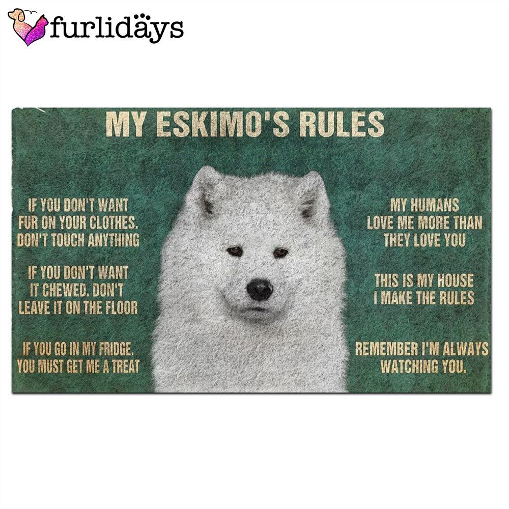 American Eskimo s Rules Doormat Funny Doormat Gift For Dog Lovers 2 American Eskimo s Rules Doormat Funny Doormat Gift For Dog Lovers 2