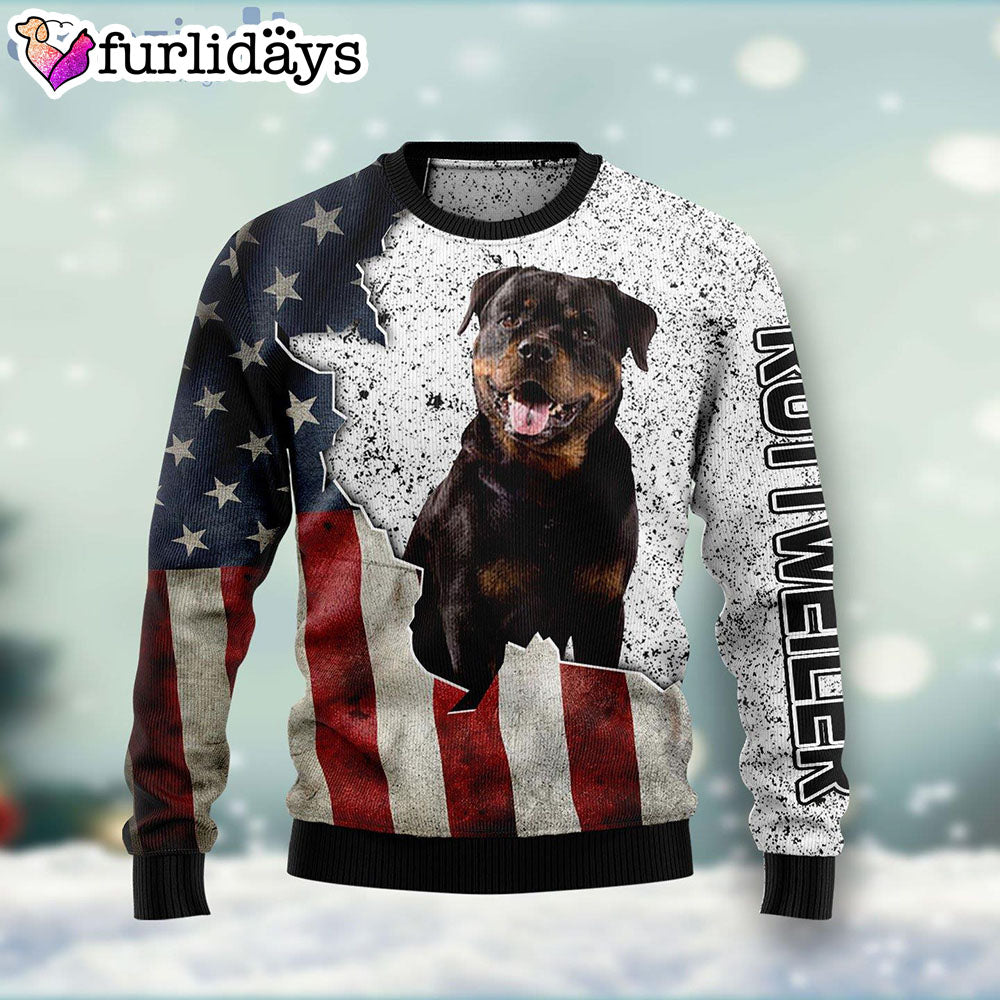 American Rottweiler Dog Lover American Flag Ugly Christmas Sweater Christmas Outfits Gift 1 American Rottweiler Dog Lover American Flag Ugly Christmas Sweater Christmas Outfits Gift 1