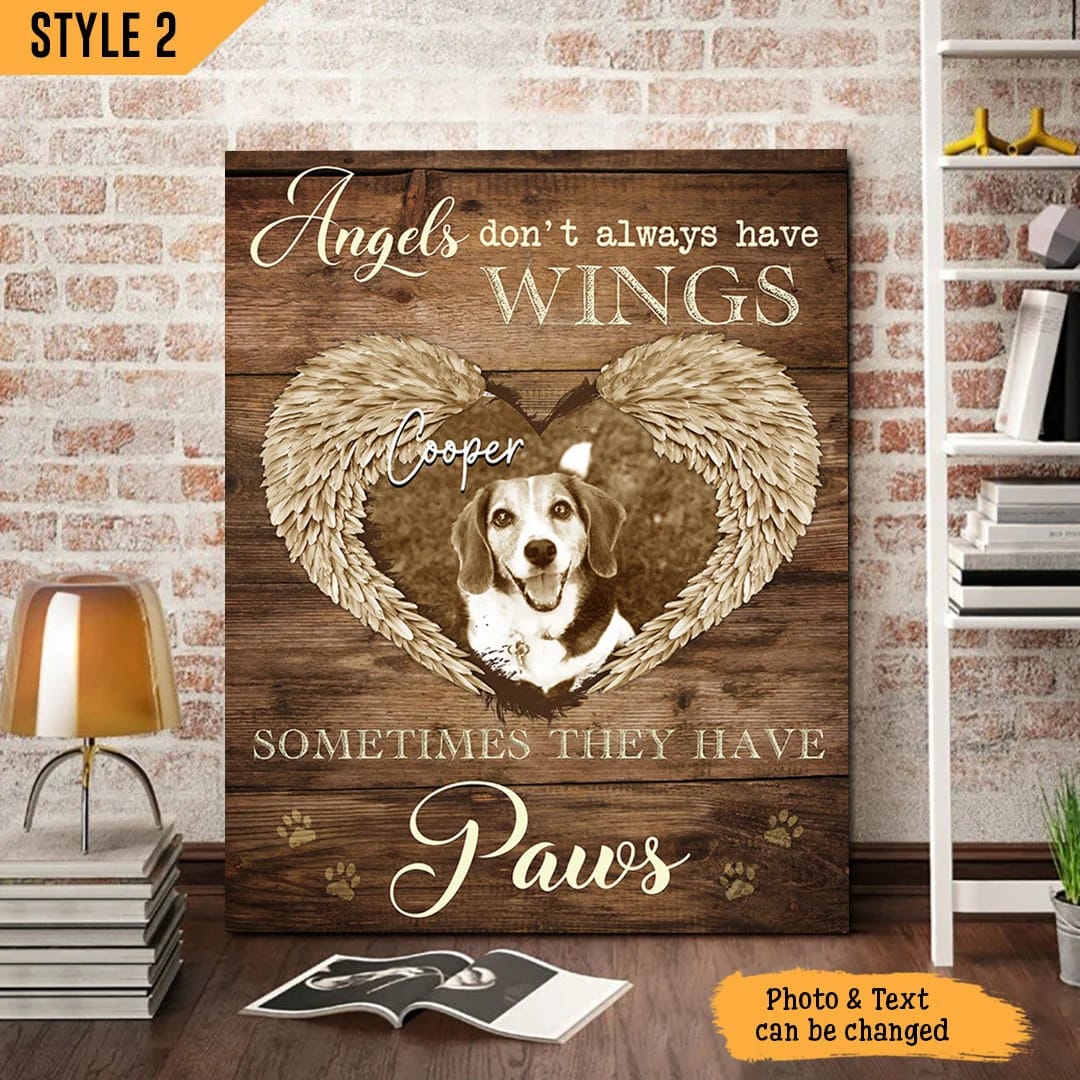 Angels Don t Always Have Wings Sometimes They Have Paws Dog Canvas Wall Art Canvas Dog Memorial Gift 1 Angels Don t Always Have Wings Sometimes They Have Paws Dog Canvas Wall Art Canvas Dog Memorial Gift 1