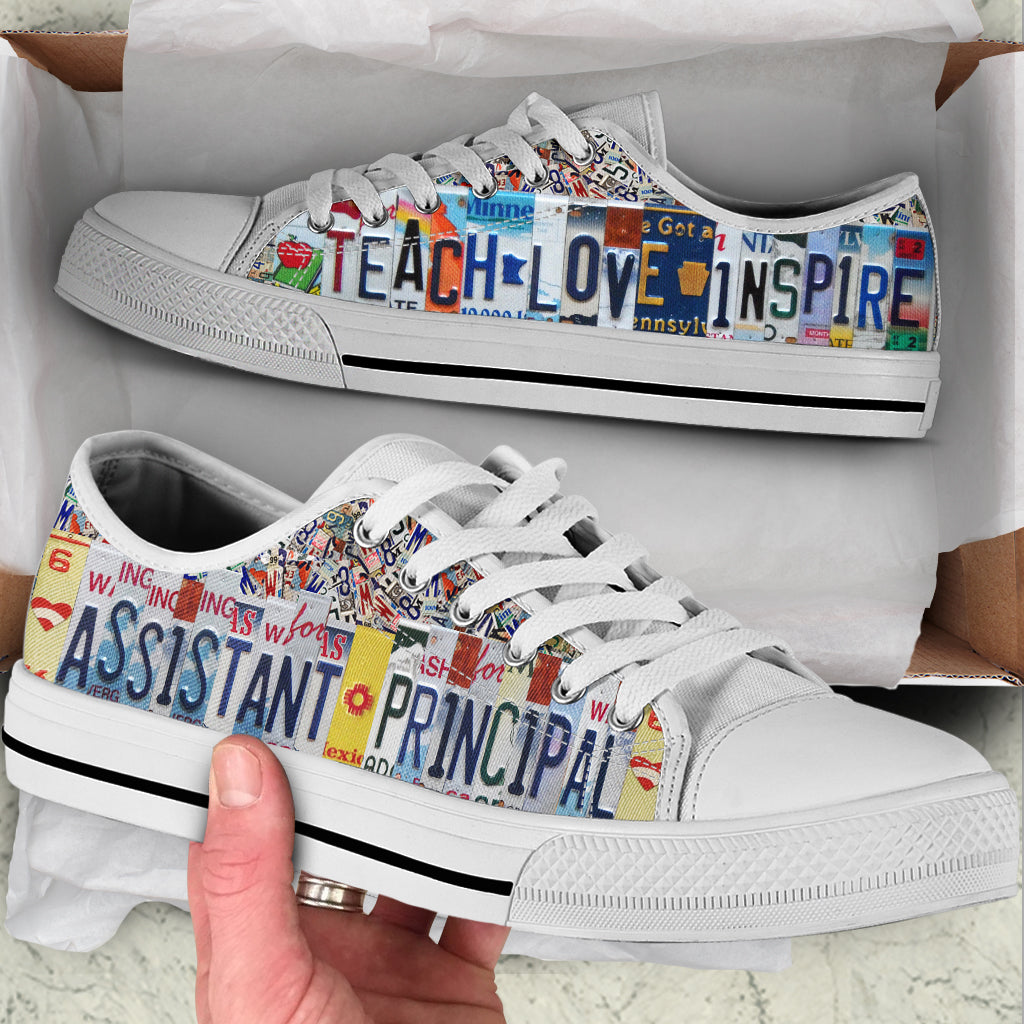 Assistant Principal Inspire License Plates Low Top Shoes Best Gift For Teacher School Shoes Malalan 1 Assistant Principal Inspire License Plates Low Top Shoes Best Gift For Teacher School Shoes Malalan 1