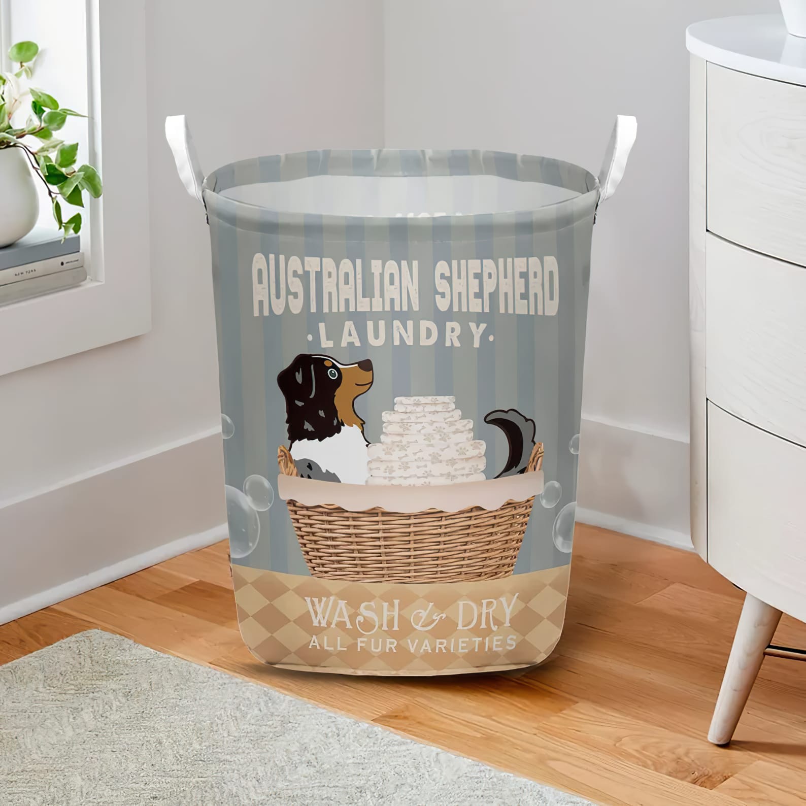 Australian Shepherd Wash And Dry Laundry Basket Dog Laundry Basket Mother Gift Gift For Dog Lovers 2 Australian Shepherd Wash And Dry Laundry Basket Dog Laundry Basket Mother Gift Gift For Dog Lovers 2