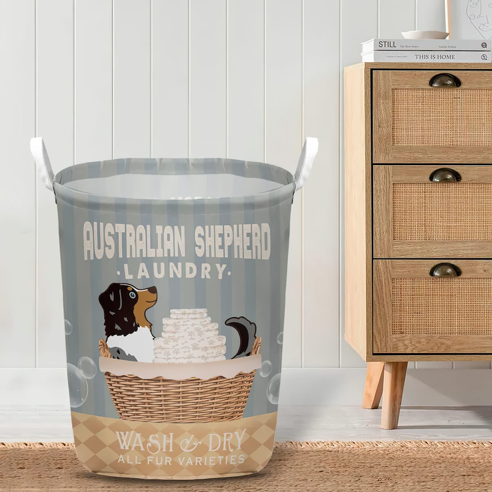 Australian Shepherd Wash And Dry Laundry Basket Dog Laundry Basket Mother Gift Gift For Dog Lovers 4 Australian Shepherd Wash And Dry Laundry Basket Dog Laundry Basket Mother Gift Gift For Dog Lovers 4