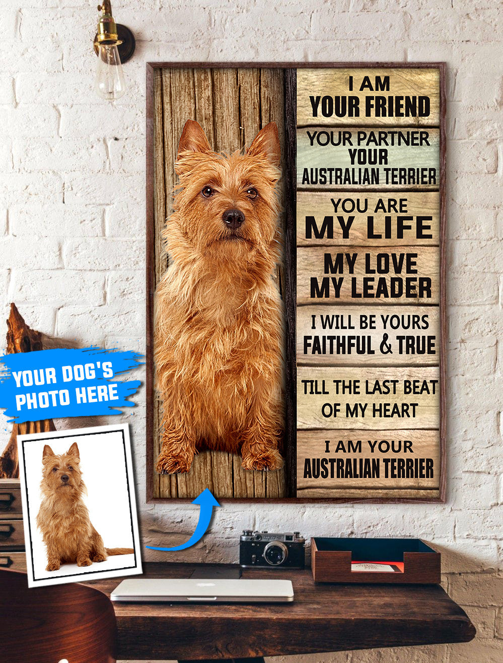 Australian Terrier Personalized Poster Canvas Dog Canvas Wall Art Dog Lovers Gifts For Him Or Her 1