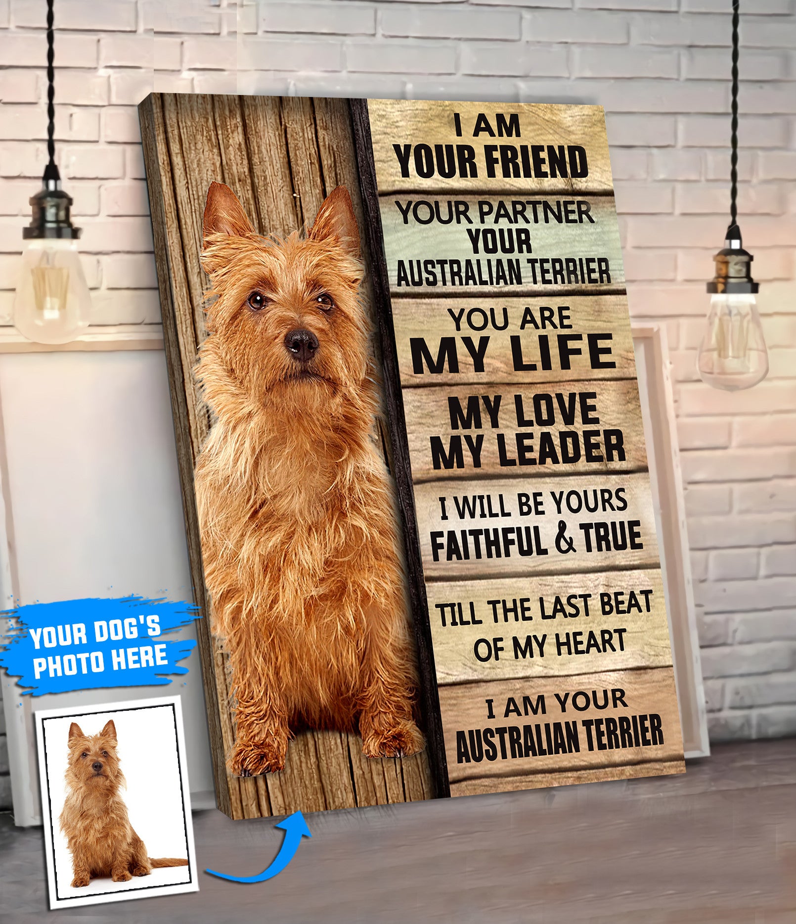 Australian Terrier Personalized Poster Canvas Dog Canvas Wall Art Dog Lovers Gifts For Him Or Her 2
