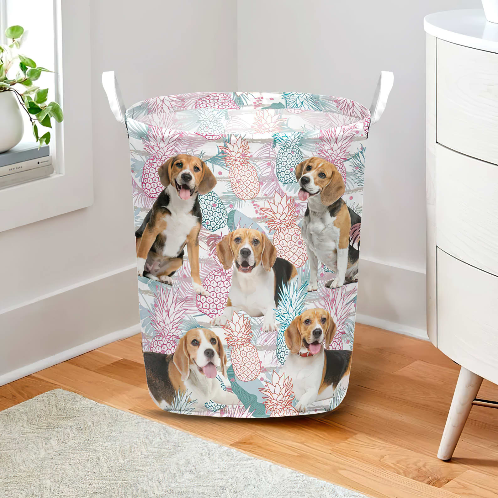 Beagle In Summer Tropical With Leaf Seamless Laundry Basket Dog Laundry Basket Mother Gift Gift For Dog Lovers 2 Beagle In Summer Tropical With Leaf Seamless Laundry Basket Dog Laundry Basket Mother Gift Gift For Dog Lovers 2