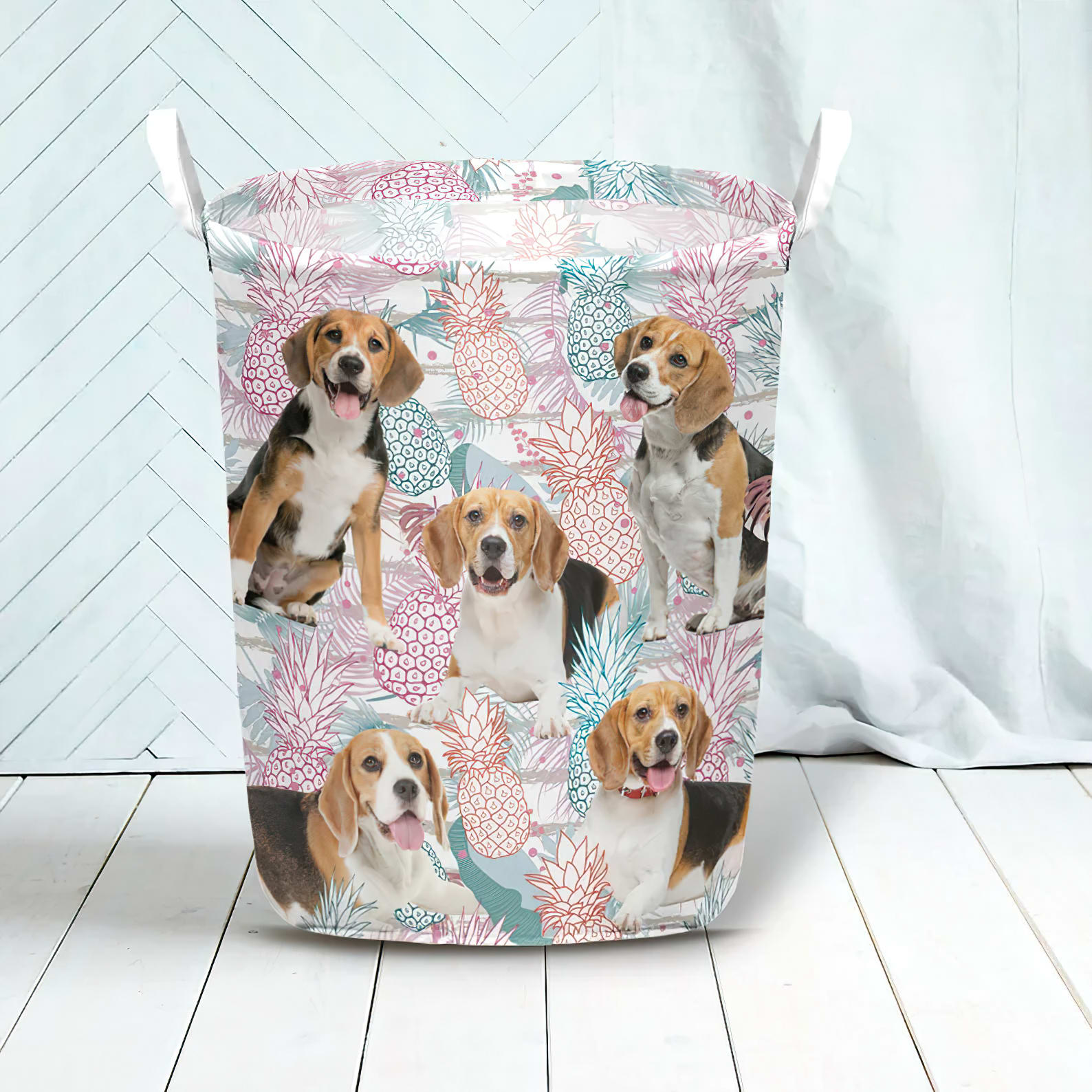 Beagle In Summer Tropical With Leaf Seamless Laundry Basket Dog Laundry Basket Mother Gift Gift For Dog Lovers 3 Beagle In Summer Tropical With Leaf Seamless Laundry Basket Dog Laundry Basket Mother Gift Gift For Dog Lovers 3
