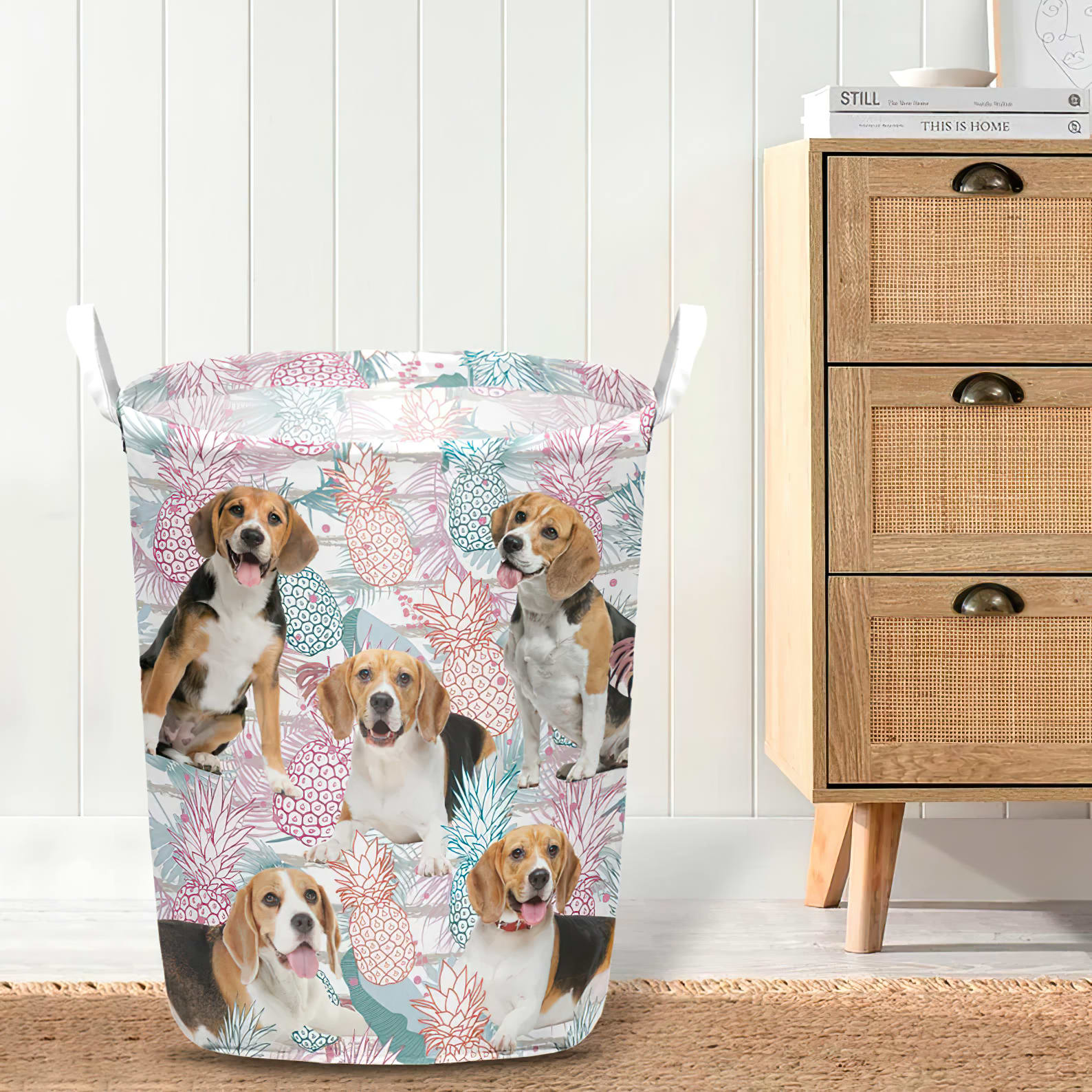 Beagle In Summer Tropical With Leaf Seamless Laundry Basket Dog Laundry Basket Mother Gift Gift For Dog Lovers 4 Beagle In Summer Tropical With Leaf Seamless Laundry Basket Dog Laundry Basket Mother Gift Gift For Dog Lovers 4