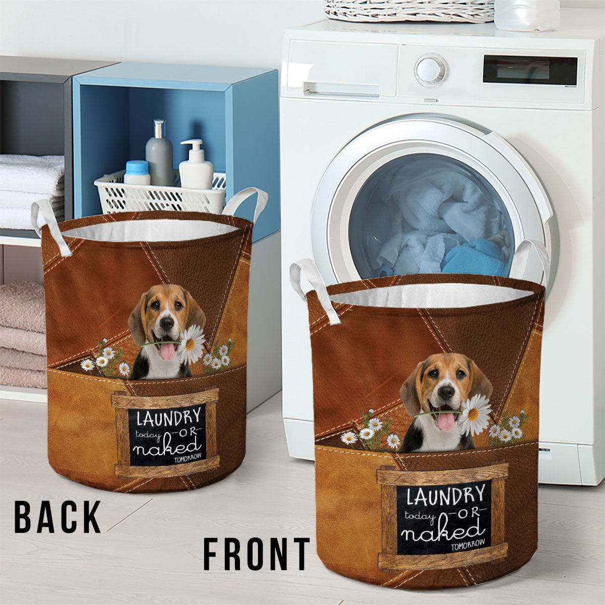 Beagle Laundry Today Or Naked Tomorrow Daisy Laundry Basket Dog Laundry Basket Mother Gift Gift For Dog Lovers 2