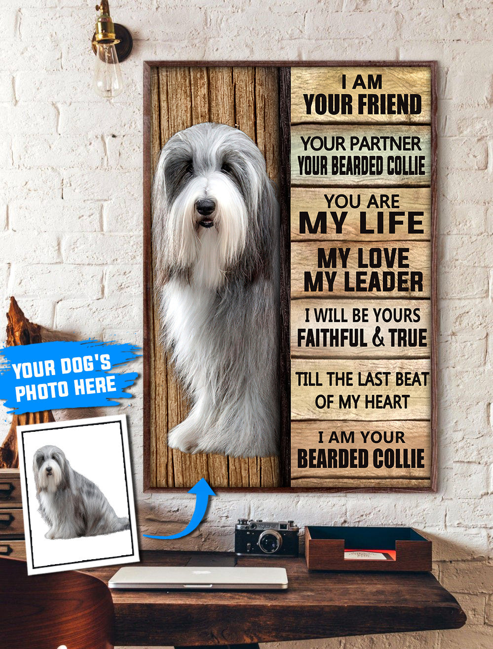Bearded Collie Personalized Poster Canvas Dog Canvas Wall Art Dog Lovers Gifts For Him Or Her 3