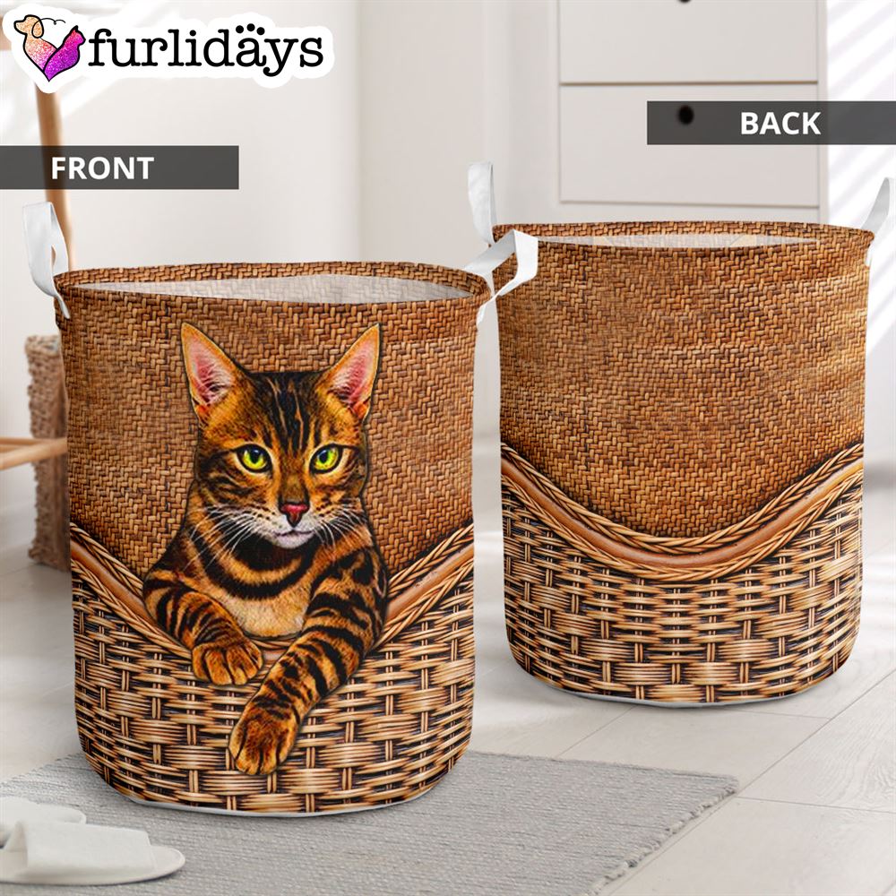 Bengal Rattan Texture Laundry Basket Cat Laundry Basket Mother Gift Gift For Cat Lovers 1 Bengal Rattan Texture Laundry Basket Cat Laundry Basket Mother Gift Gift For Cat Lovers 1