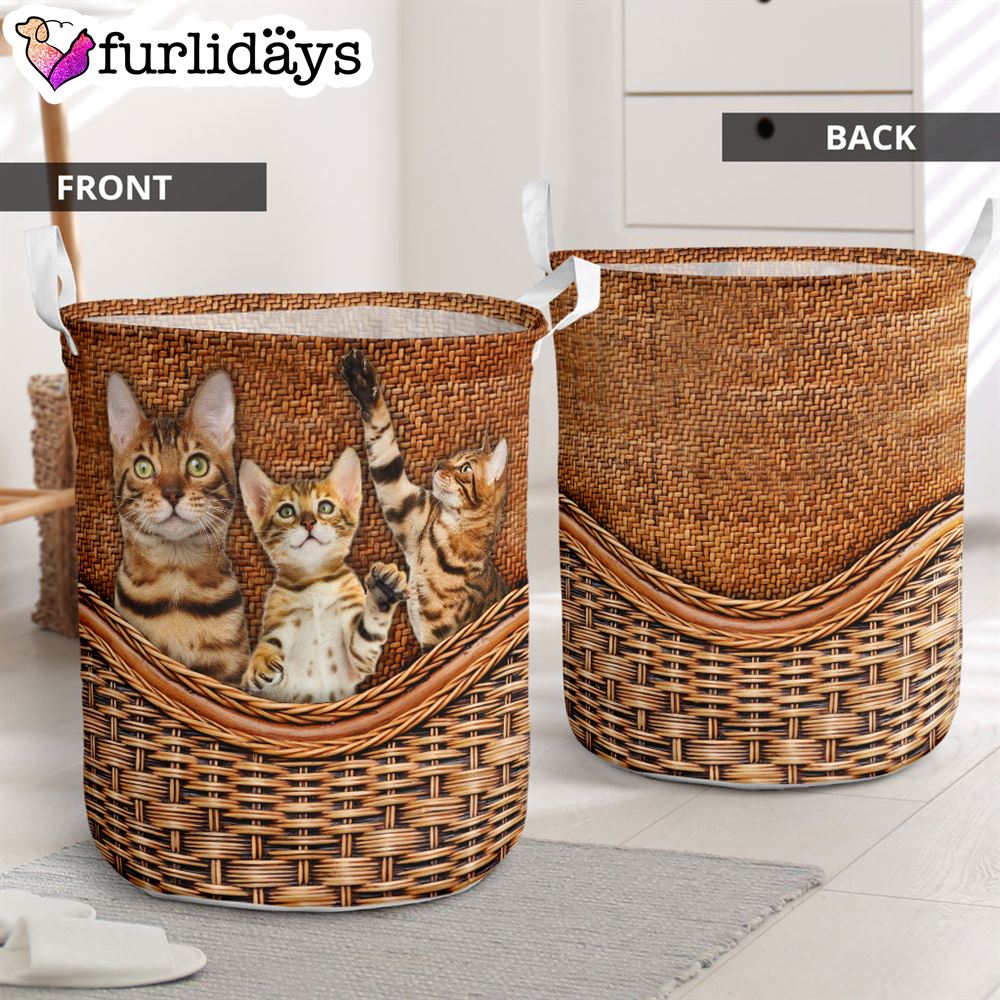 Bengal Rattan Texture Laundry Basket Mother Gift Gift For Cat Lovers 1 Bengal Rattan Texture Laundry Basket Mother Gift Gift For Cat Lovers 1