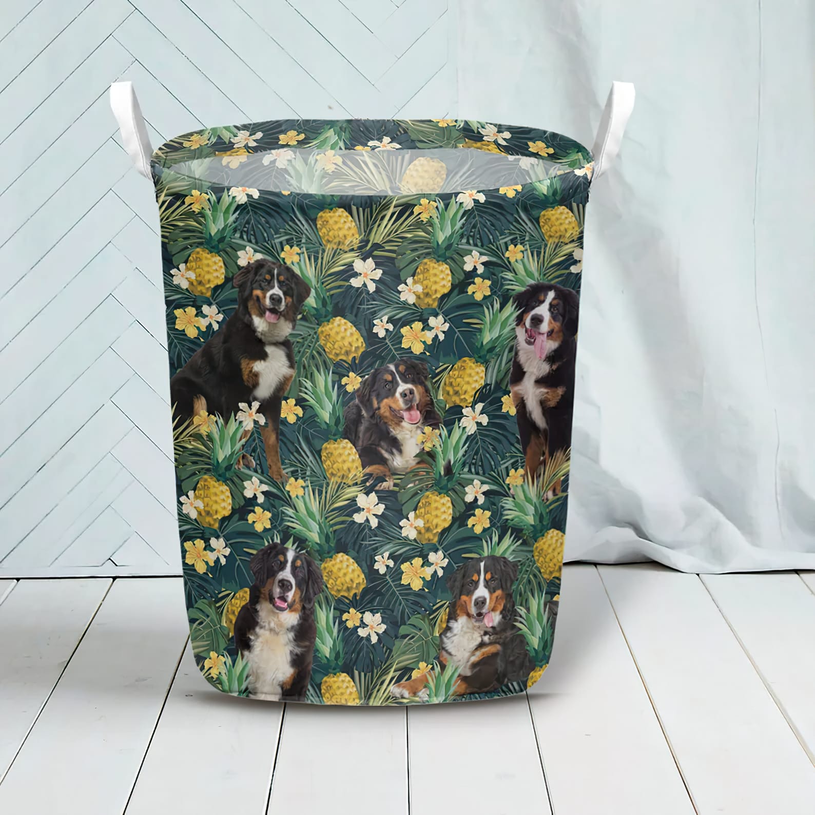 Bernese Mountain In Pineapple Tropical Pattern Laundry Basket Dog Laundry Basket Mother Gift Gift For Dog Lovers 3 Bernese Mountain In Pineapple Tropical Pattern Laundry Basket Dog Laundry Basket Mother Gift Gift For Dog Lovers 3