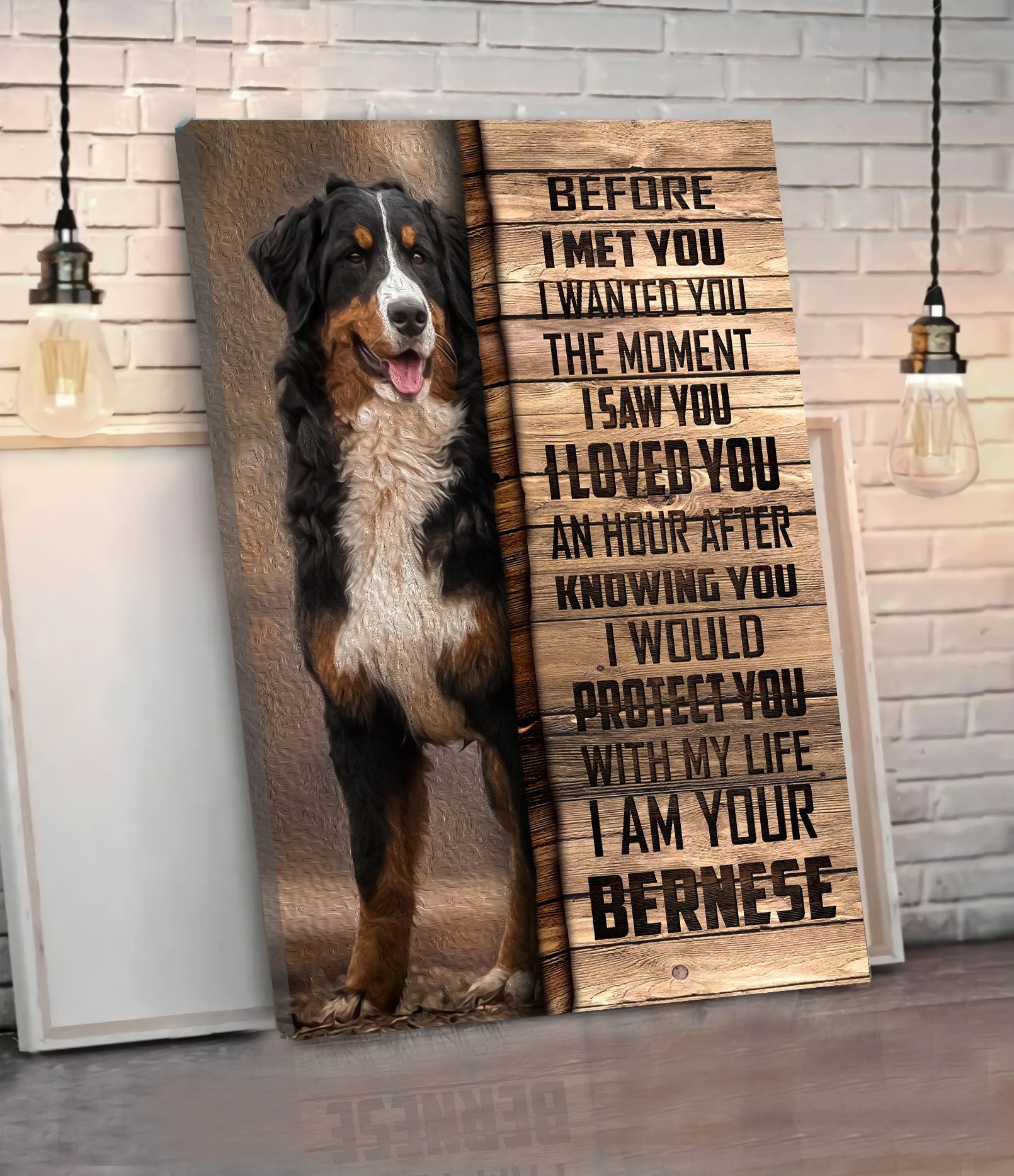 Bernese Mountain Matte Canvas Dog Wall Art Poster To Print Housewarming Gifts 1