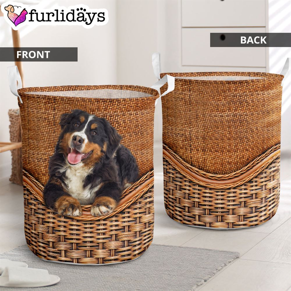 Bernese Mountain Rattan Texture Laundry Basket Dog Laundry Basket Gift For Dog Lovers 1 Bernese Mountain Rattan Texture Laundry Basket Dog Laundry Basket Gift For Dog Lovers 1