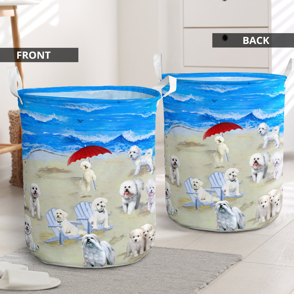 Bichon Frise In Beach In Beach Laundry Basket Dog Laundry Basket Mother Gift Gift For Dog Lovers 2 Bichon Frise In Beach In Beach Laundry Basket Dog Laundry Basket Mother Gift Gift For Dog Lovers 2
