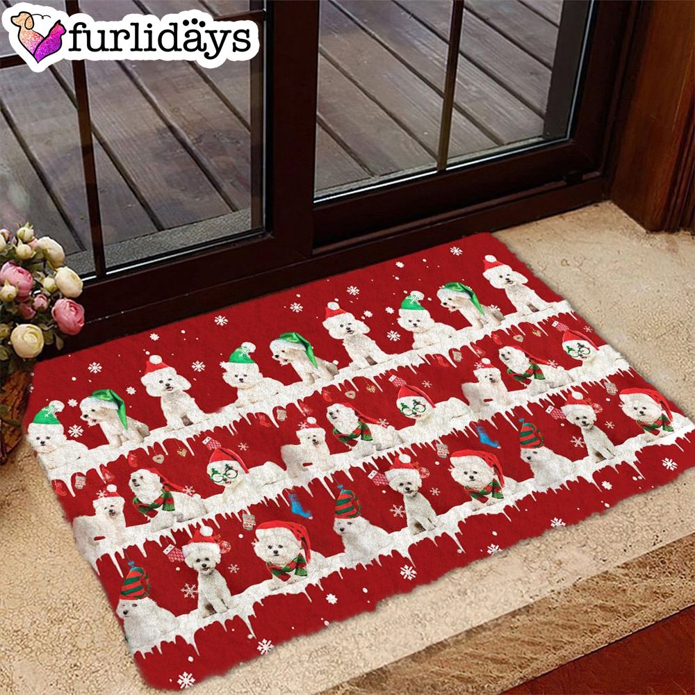 Bichon Frise Snow Merry Christmas Doormat Funny Doormat Gift For Dog Lovers 1