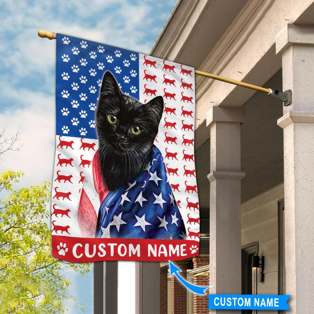 Black Cat America Personalized Flag Custom Cat Flags Cat Lovers Gifts for Him or Her 2 Black Cat America Personalized Flag Custom Cat Flags Cat Lovers Gifts for Him or Her 2