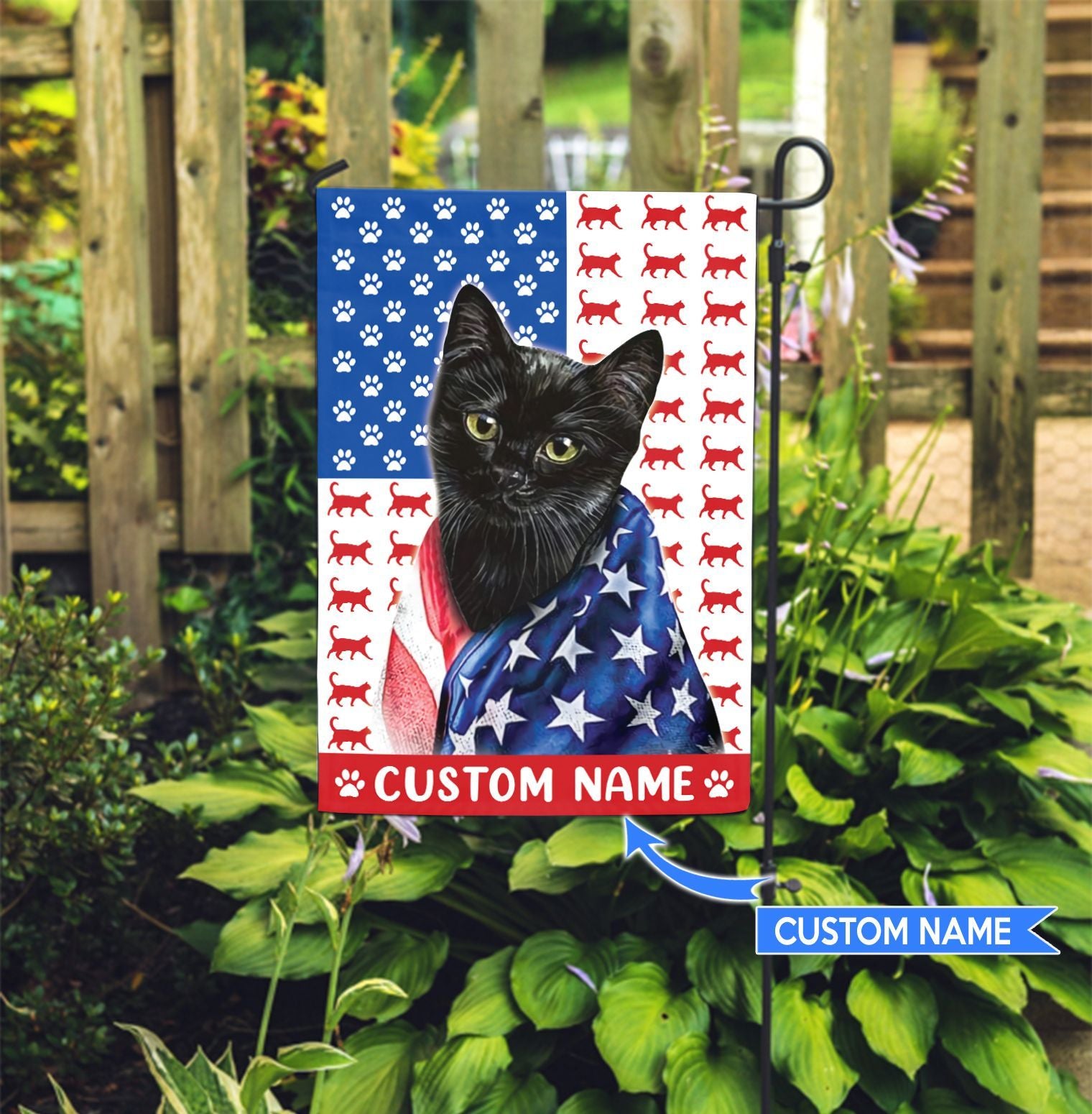 Black Cat America Personalized Flag Custom Cat Flags Cat Lovers Gifts for Him or Her 3 Black Cat America Personalized Flag Custom Cat Flags Cat Lovers Gifts for Him or Her 3