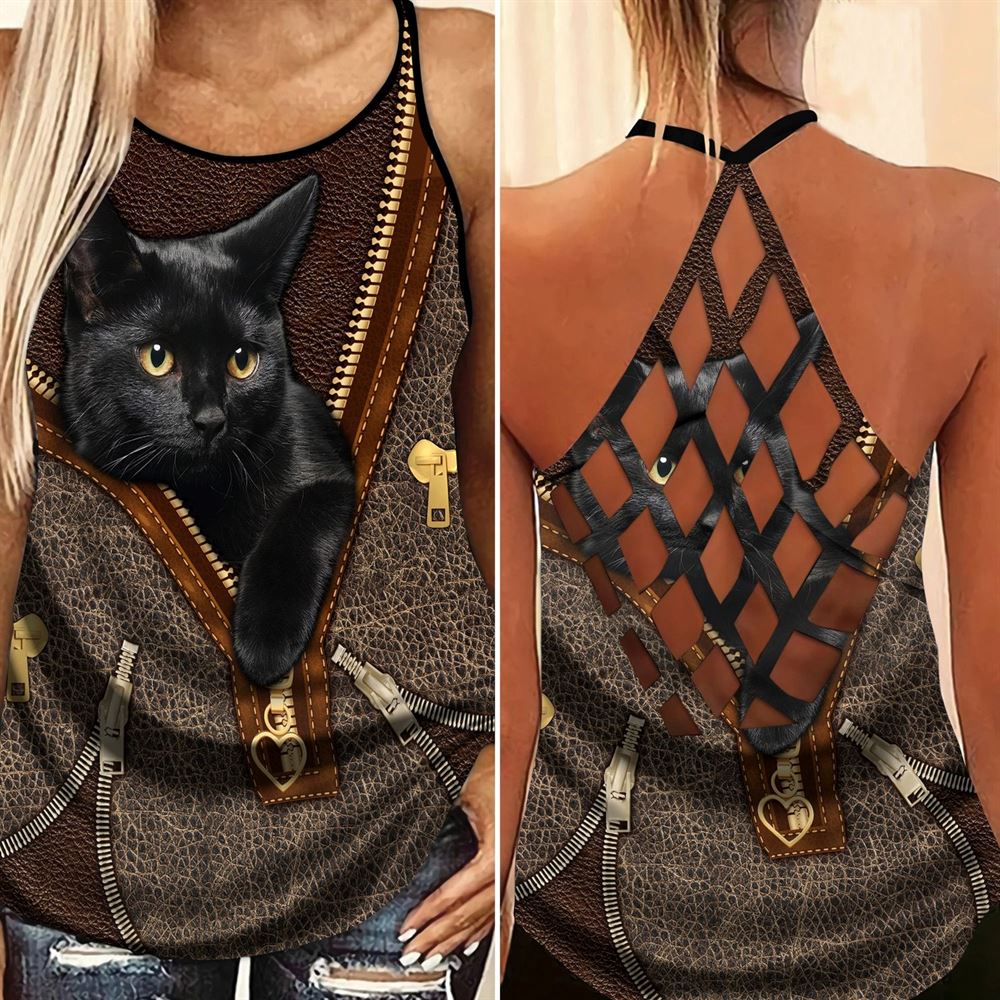 Black Cat In Jacket Open Back Camisole Tank Top Fitness Shirt For Women Exercise Shirt 1 w5fmv6 Black Cat In Jacket Open Back Camisole Tank Top Fitness Shirt For Women Exercise Shirt 1 w5fmv6
