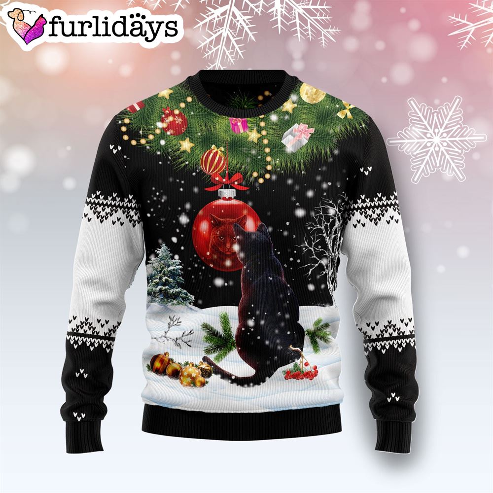 Black Cat Mirror Ugly Christmas Sweater Xmas Gifts For Dog Lovers Gift For Christmas 1 Black Cat Mirror Ugly Christmas Sweater Xmas Gifts For Dog Lovers Gift For Christmas 1