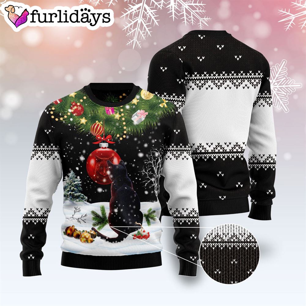 Black Cat Mirror Ugly Christmas Sweater Xmas Gifts For Dog Lovers Gift For Christmas 3 Black Cat Mirror Ugly Christmas Sweater Xmas Gifts For Dog Lovers Gift For Christmas 3
