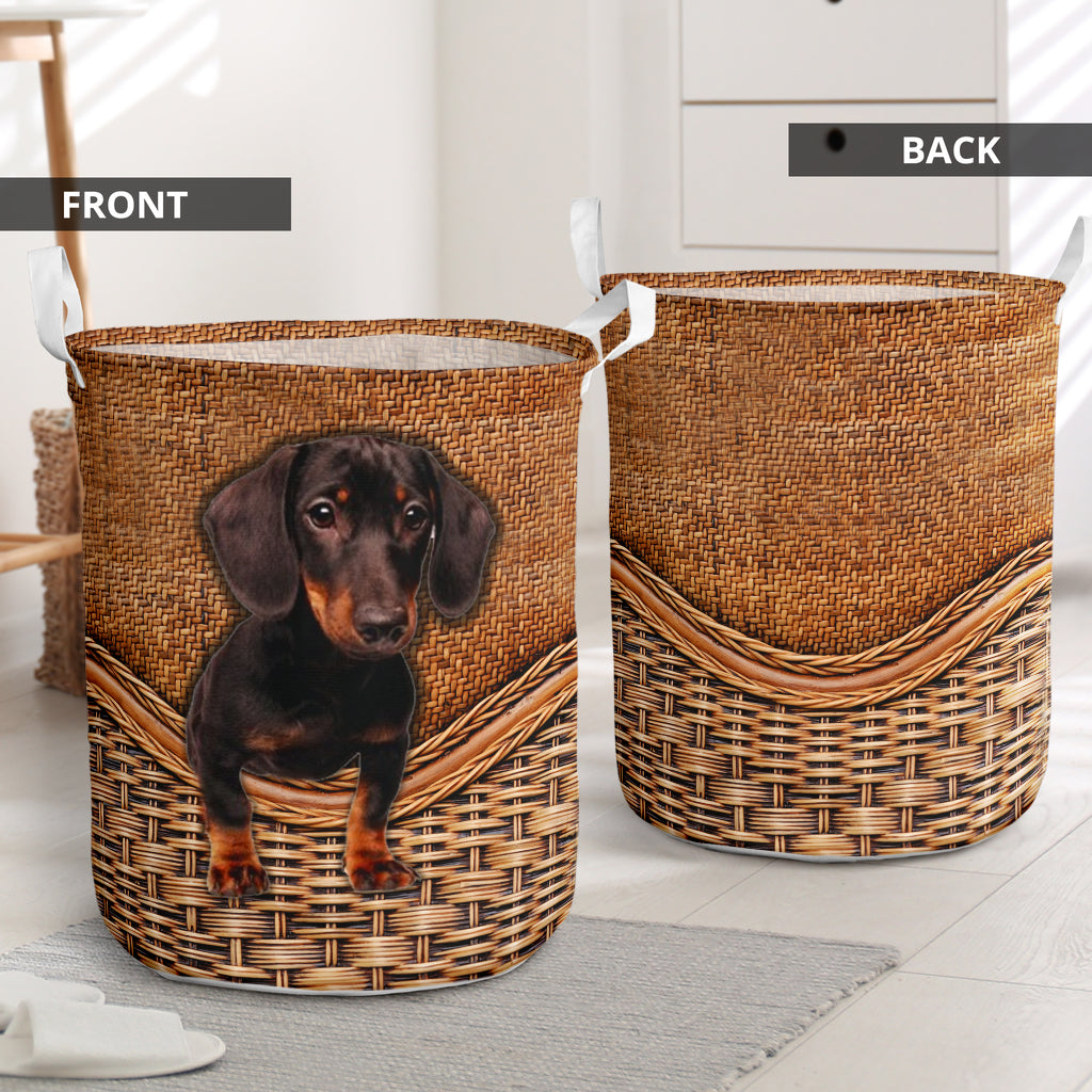 Black Dachshund Rattan Texture Laundry Basket Dog Laundry Basket Mother Gift Gift For Dog Lovers 1 Black Dachshund Rattan Texture Laundry Basket Dog Laundry Basket Mother Gift Gift For Dog Lovers 1