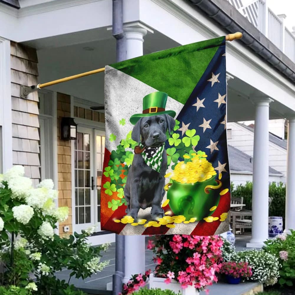 Black Labrador Happy St Patrick s Day Garden Flag Best Outdoor Decor Ideas St Patrick s Day Gifts 1
