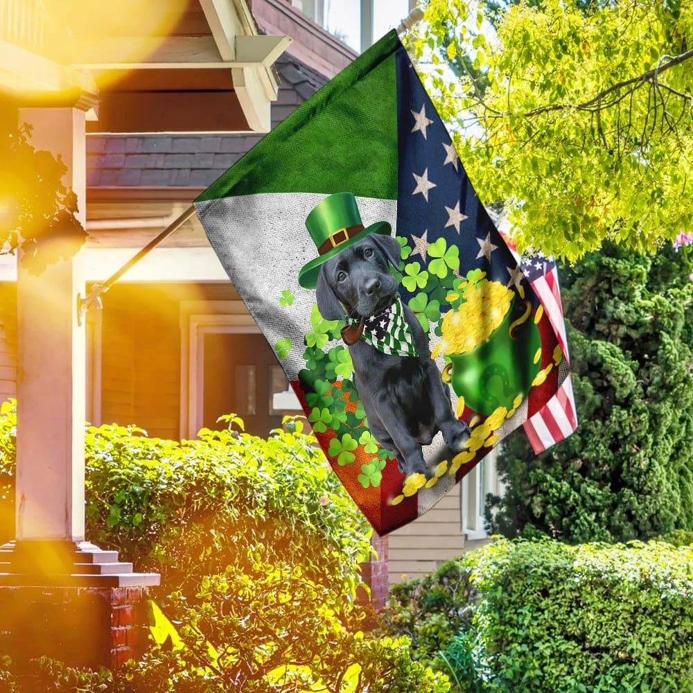 Black Labrador Happy St Patrick s Day Garden Flag Best Outdoor Decor Ideas St Patrick s Day Gifts 3