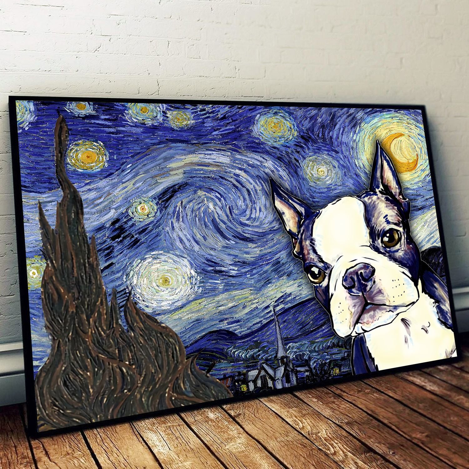Boston Terrier Poster Matte Canvas Poster To Print Gift For Dog Lovers 1