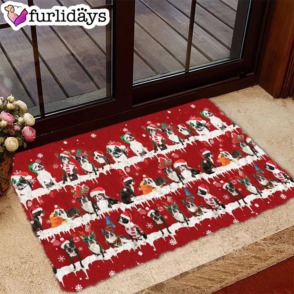 Boston Terrier Snow Merry Christmas Doormat Funny Doormat Gift For Dog Lovers 1 Boston Terrier Snow Merry Christmas Doormat Funny Doormat Gift For Dog Lovers 1