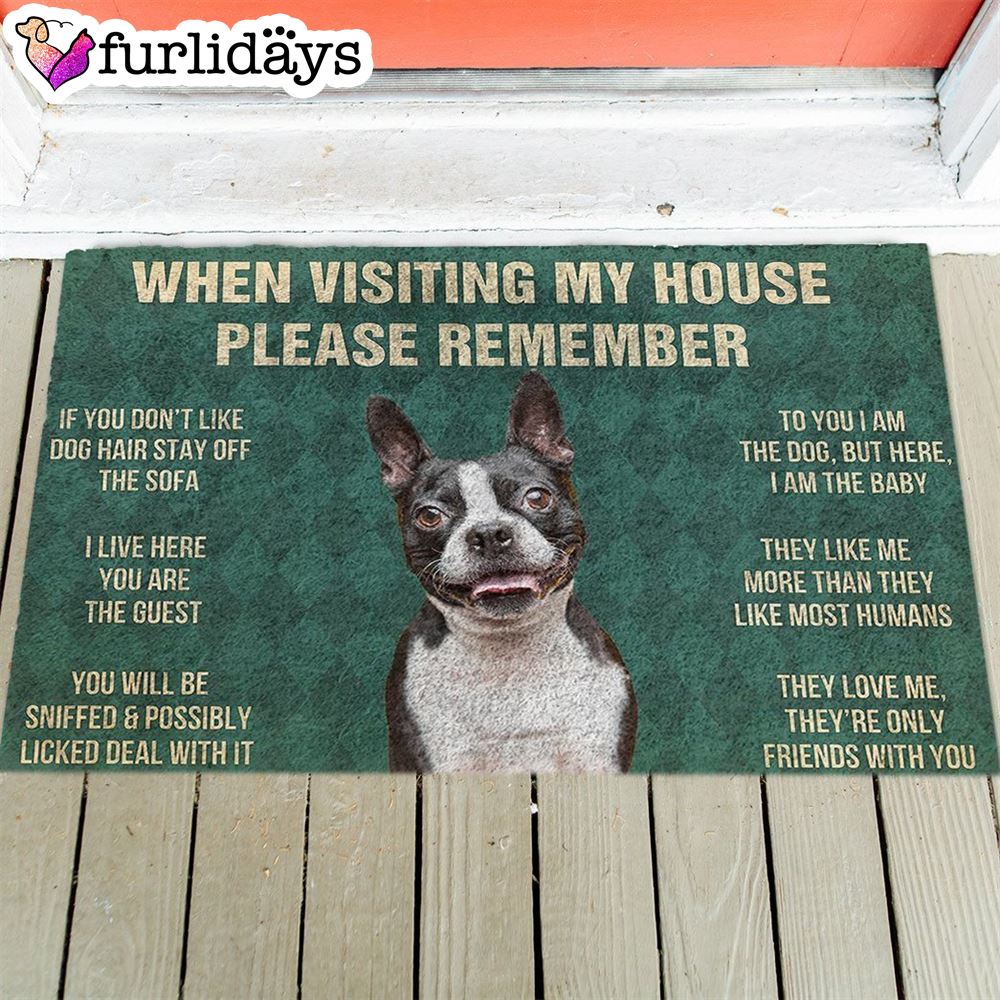 Boston Terrier s Rules Doormat Xmas Welcome Mats Gift For Dog Lovers 1 Boston Terrier s Rules Doormat Xmas Welcome Mats Gift For Dog Lovers 1