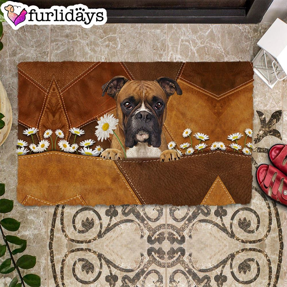 Boxer Holding Daisy Doormat Xmas Welcome Mats Gift For Dog Lovers 1 Boxer Holding Daisy Doormat Xmas Welcome Mats Gift For Dog Lovers 1